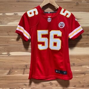Youth Nike Kansas City Chiefs AFC Derrick Johnson #56 Sewn NFL Football Jersey M